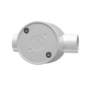 JUNCTION BOX ROUND DEEP 2WAY 25MM GRY