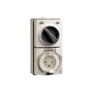 OUTLET SWITCHED IP66 3PIN 32A 250V GREY