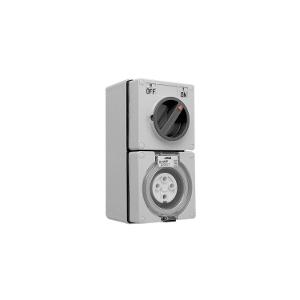 OUTLET SWITCHED IP66 4PIN 10A 500V GREY