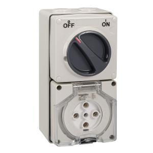 OUTLET SWITCHED IP66 5PIN 32A 500V GREY