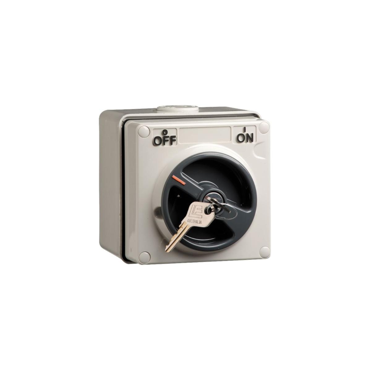 KEY SWITCH REMOVE/OFF IP66 3P 10A GREY