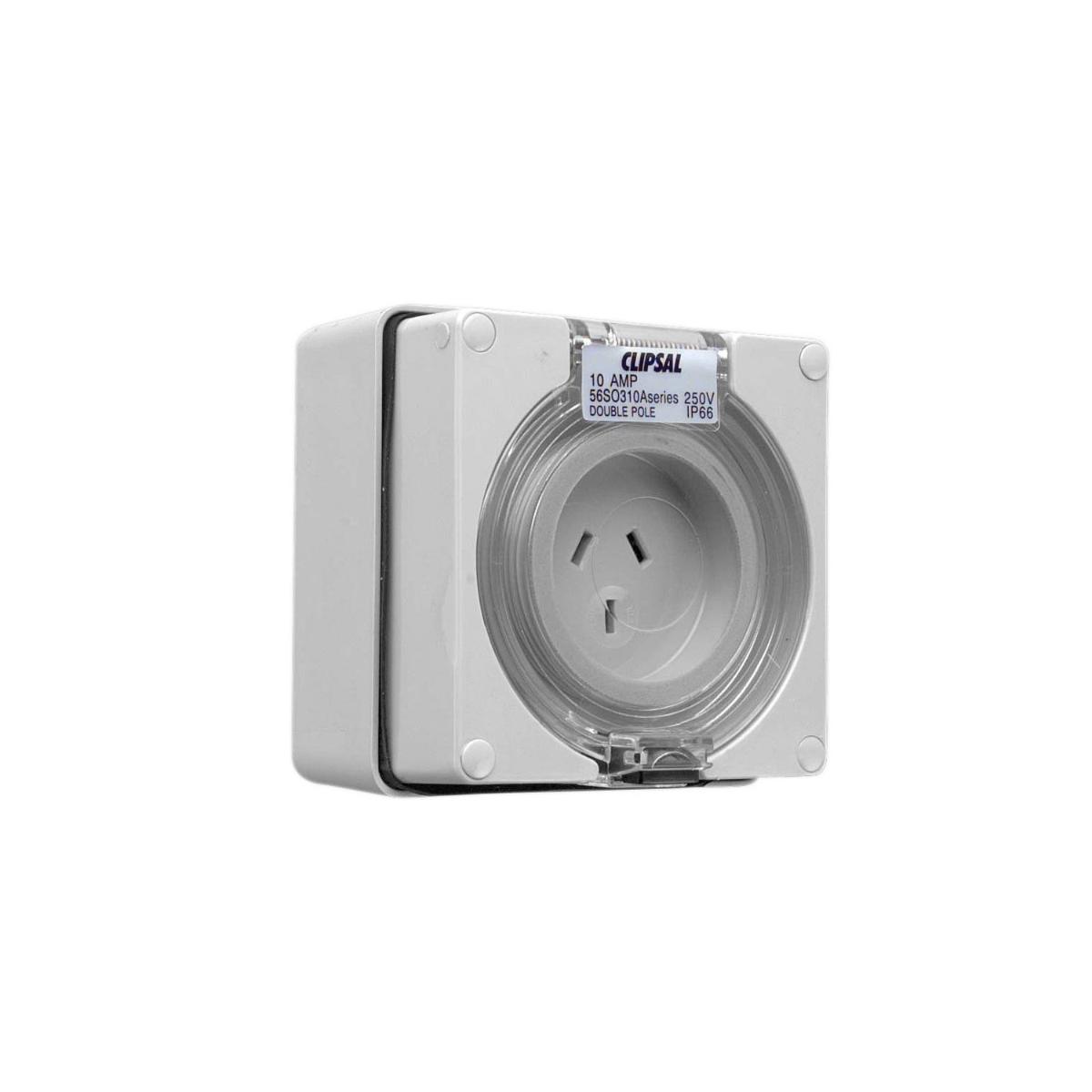 OUTLET SOCKET IP66 3PIN 10A 250V D/P R/O