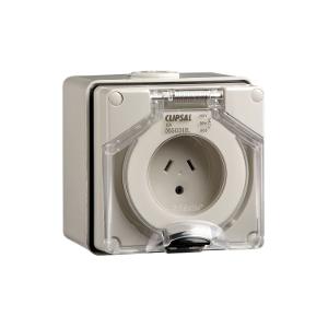 OUTLET IP66 3PIN RND EARTH 10A 250V GREY OUTLET IP66 3PIN RND EARTH 10A 250V GREY