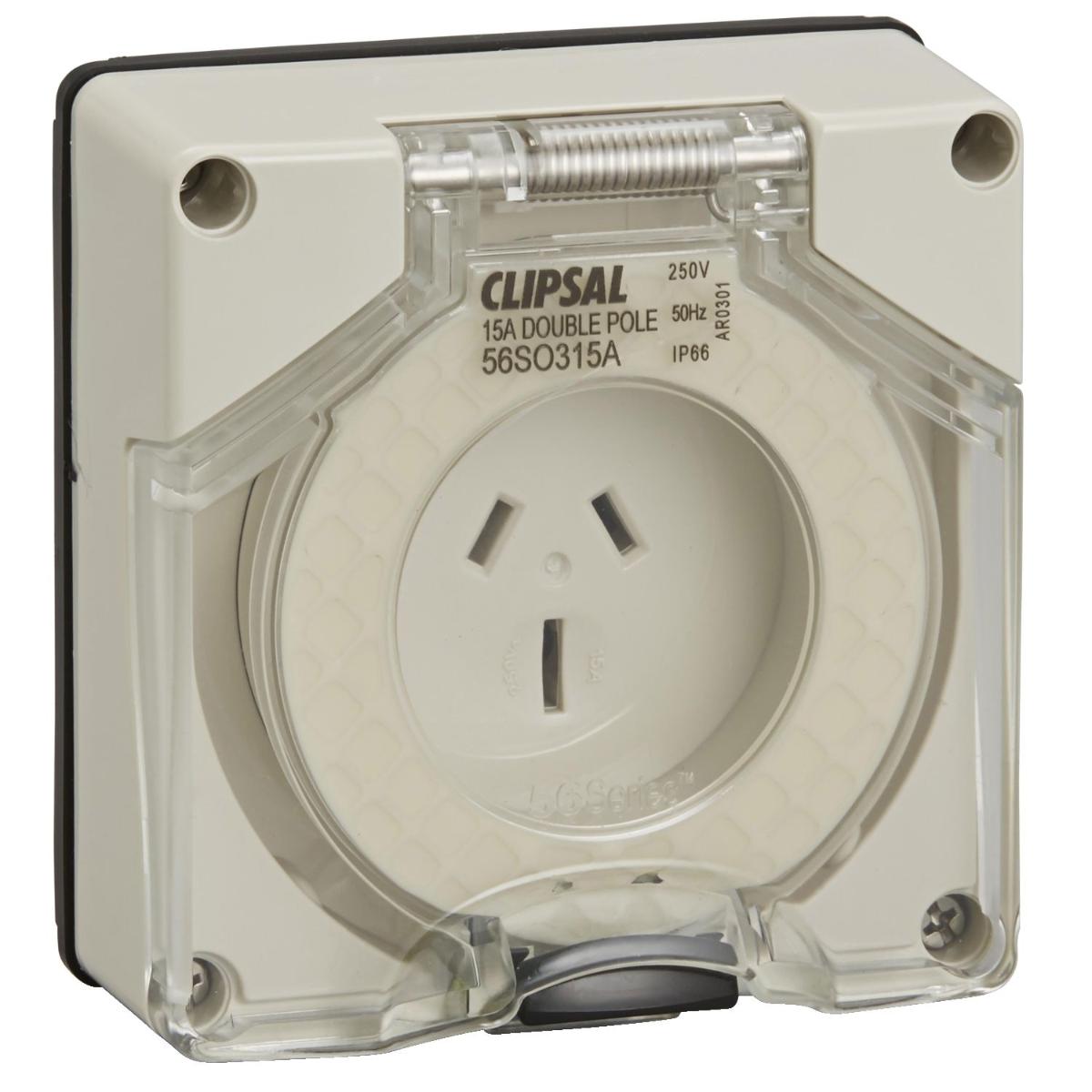 OUTLET SOCK IP66 3PN 15A 250V D/P L/E GR