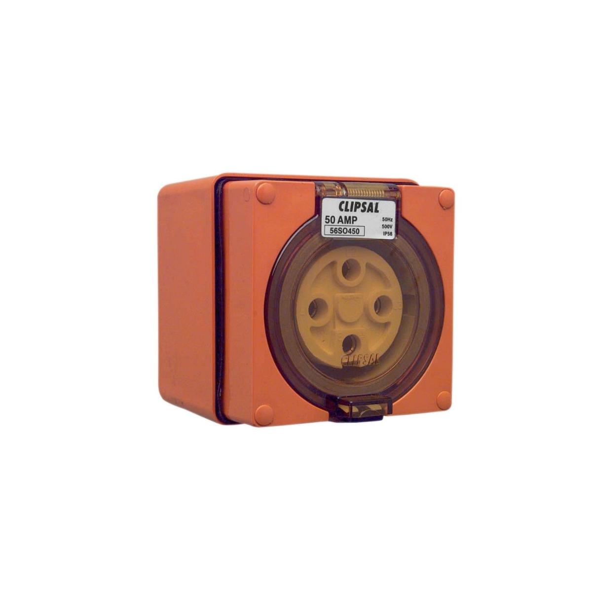 OUTLET SOCKET IP66 4PIN 50A 500V GREY