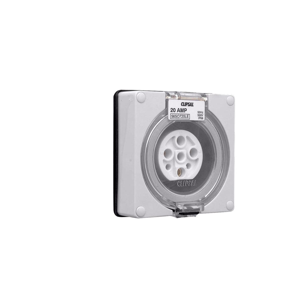 OUTLET SOCKET IP66 7PIN 20A 500V L/E GRY