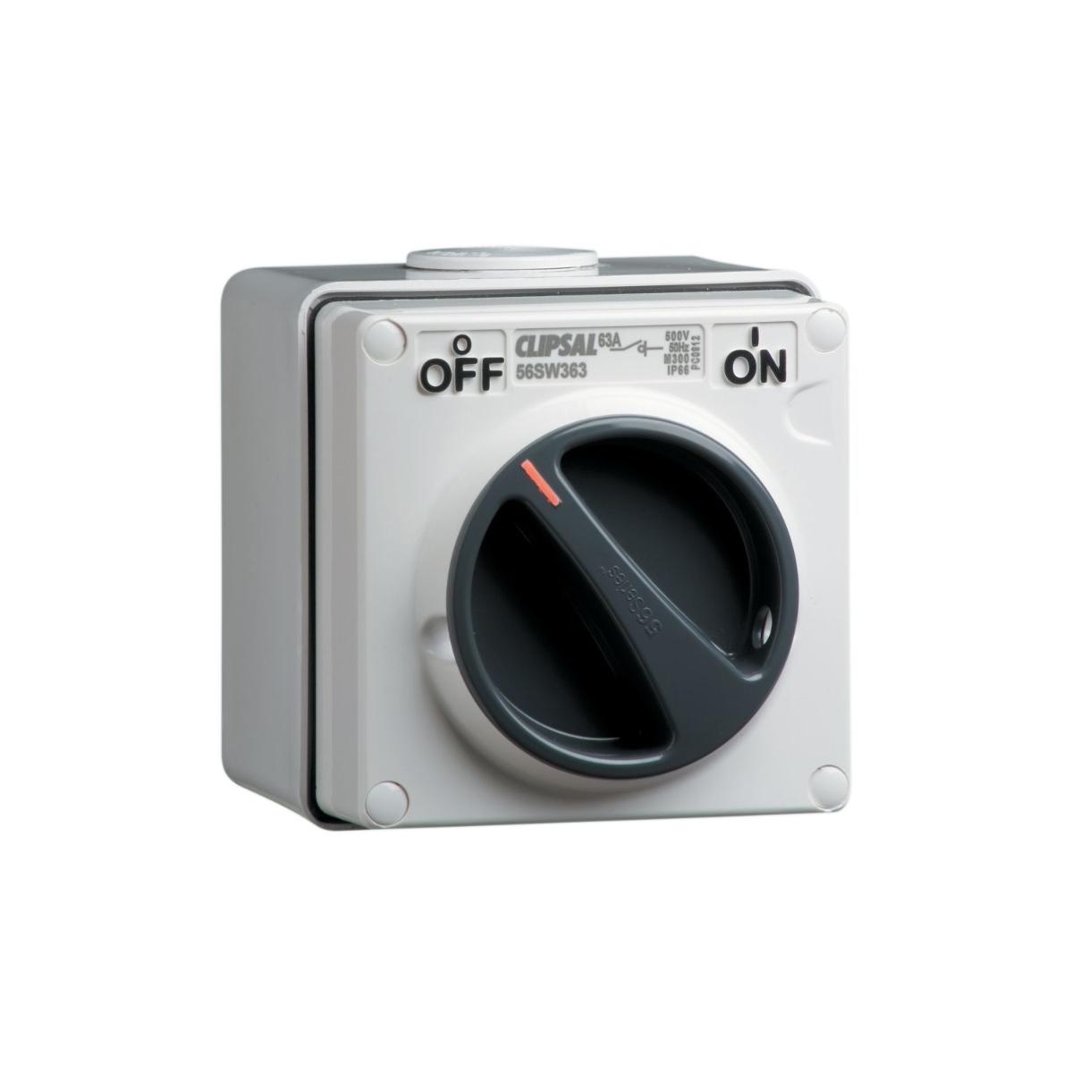 ISOLATOR IP66 1G 3P 63A 1WAY 500V R/ORG
