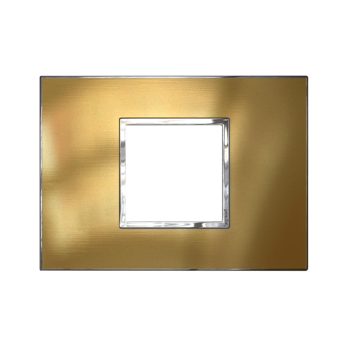 ARTEOR PLATE 2MOD SQUARE VERT GOLD BRASS