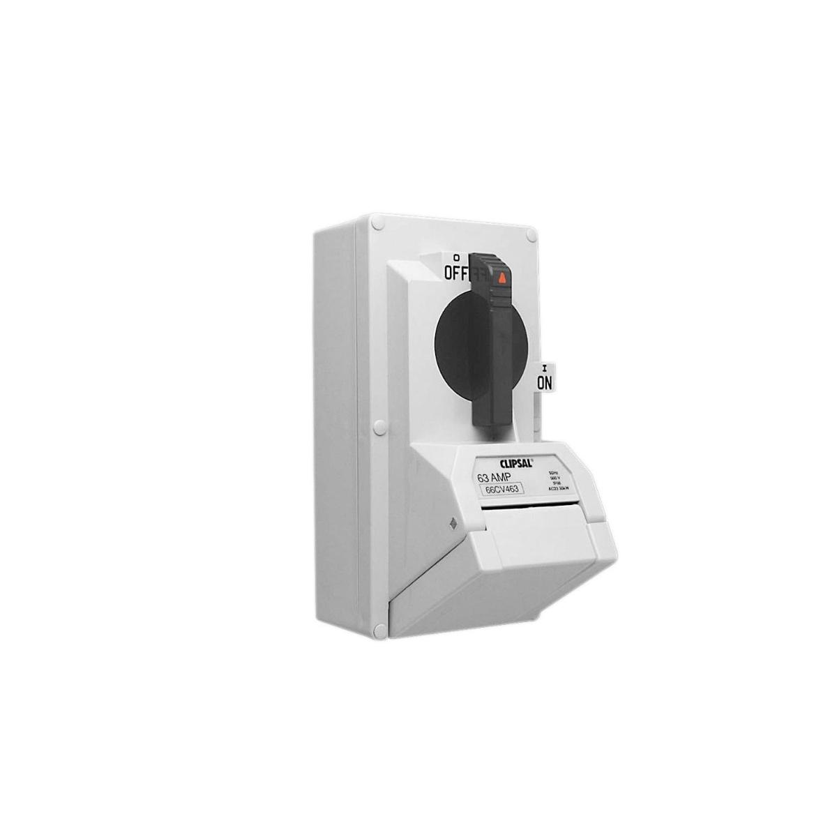 OUTLET SW 1P LID IP66 4PIN 63A 500V R/G