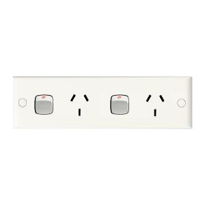 GPO DBL NARROW 10A 240V WHITE GPO DBL NARROW 10A 240V WHITE