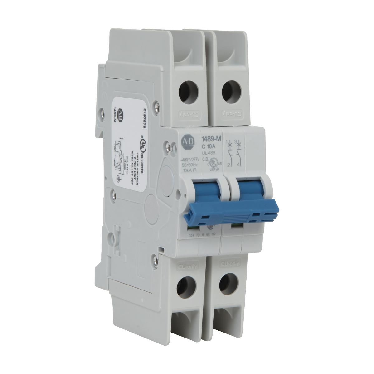MCB UL489 2P 1A 10KA D CURVE 2 MODULE