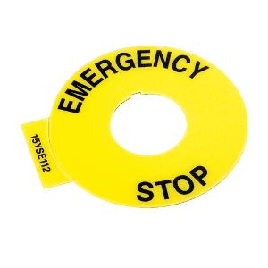 LEGEND PLT 60MM YLLW BLK TEXT EMERG STOP LEGEND PLT 60MM YLLW BLK TEXT EMERG STOP