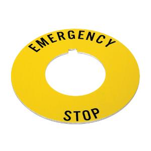 LEGEND PLATE IEC RING YLW EMERGENCY STOP LEGEND PLATE IEC RING YLW EMERGENCY STOP