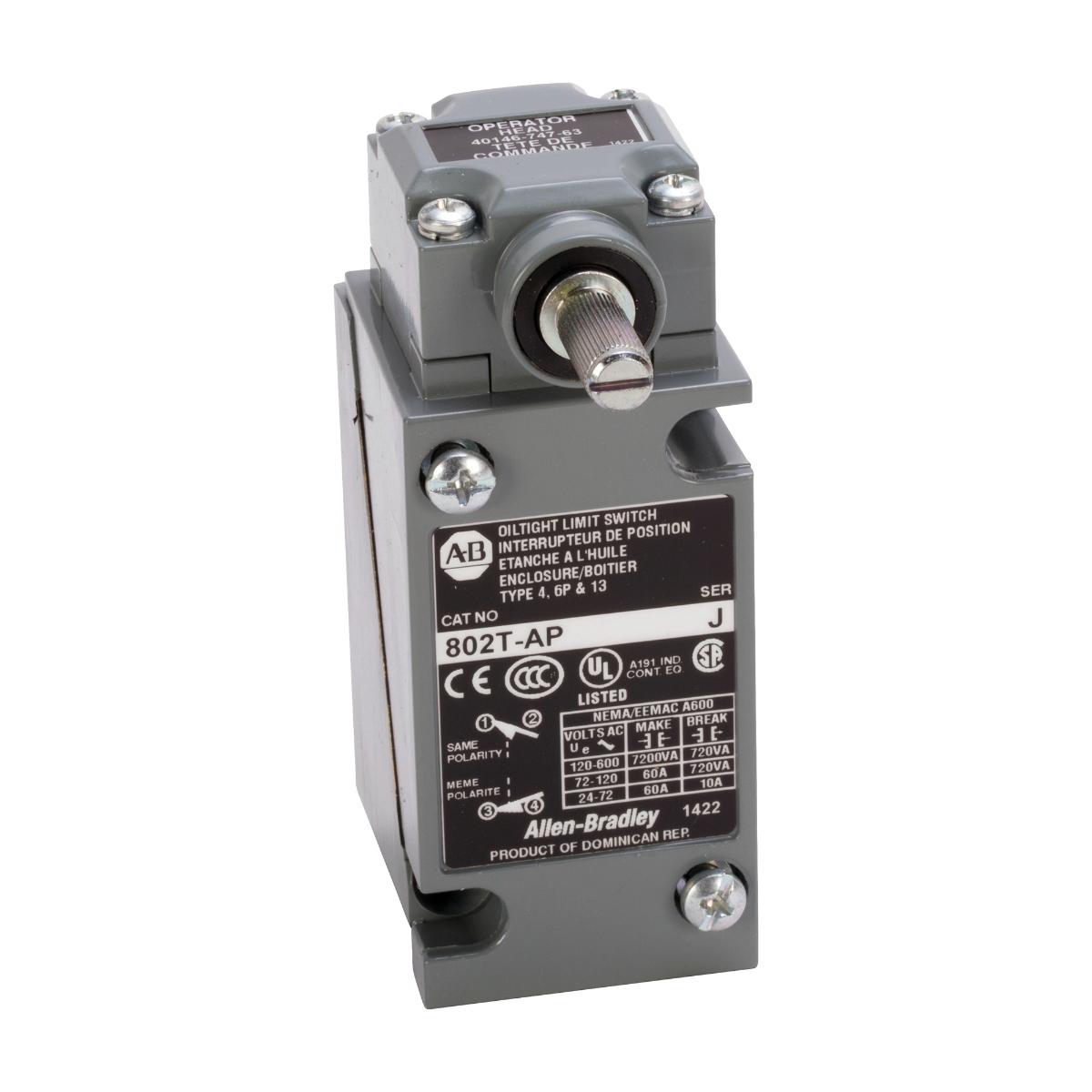 LIMIT SW SPR RET LEVER 1NO/1NC