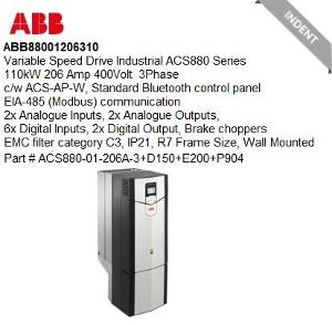 VSD ACS880 110KW 206A 3+D150+E200+P90 VSD ACS880 110KW 206A 3+D150+E200+P90