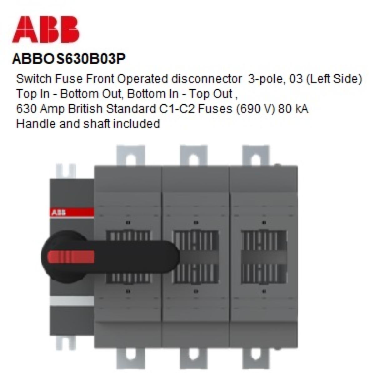 FUSE SWITCH DISCONN 3P 630A MAX BSA FUSE