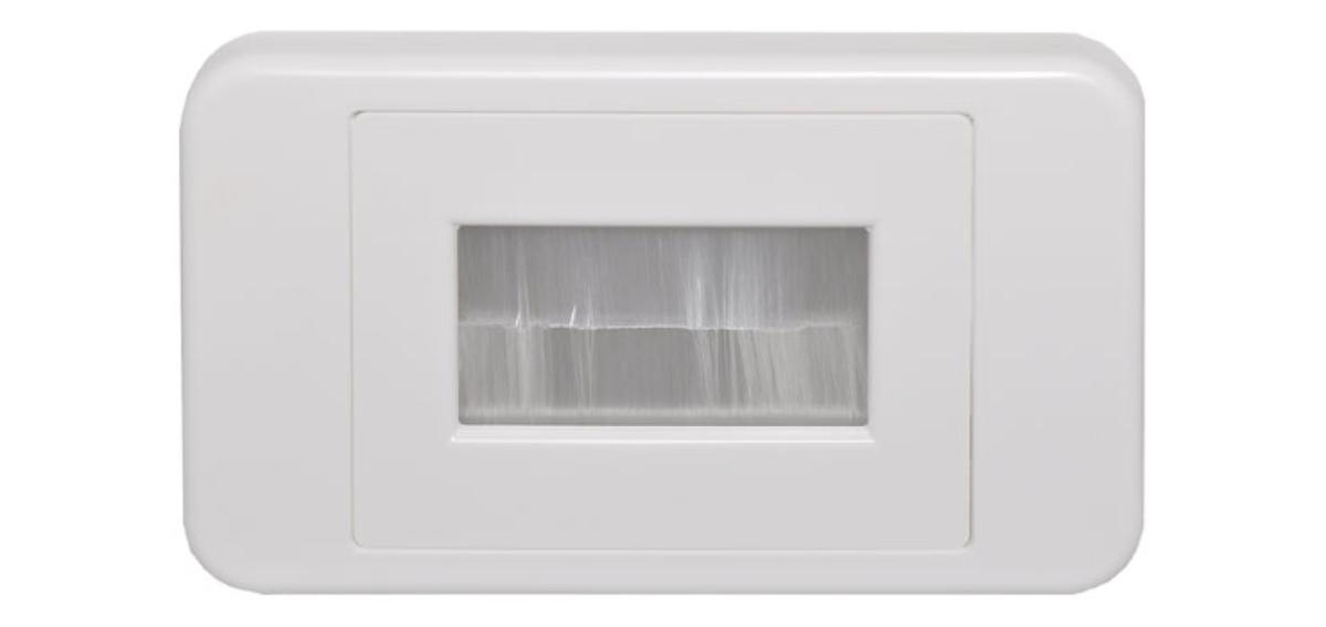 WALLPLATE BRUSH CABLE ENTRY WT