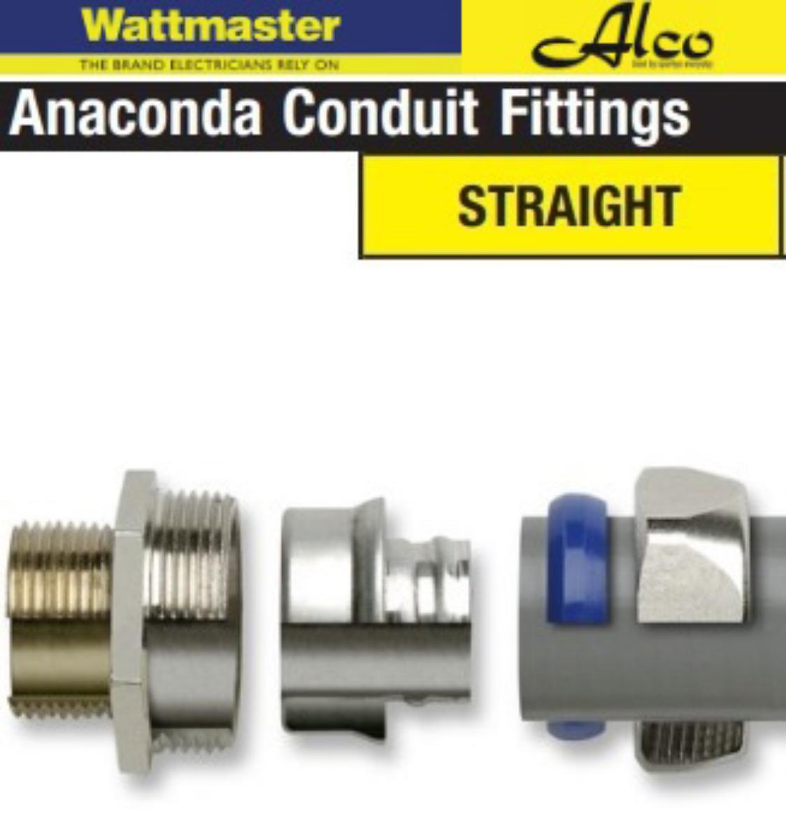 STRAIGHT CONDUIT FITTING 20MM N/P BRASS