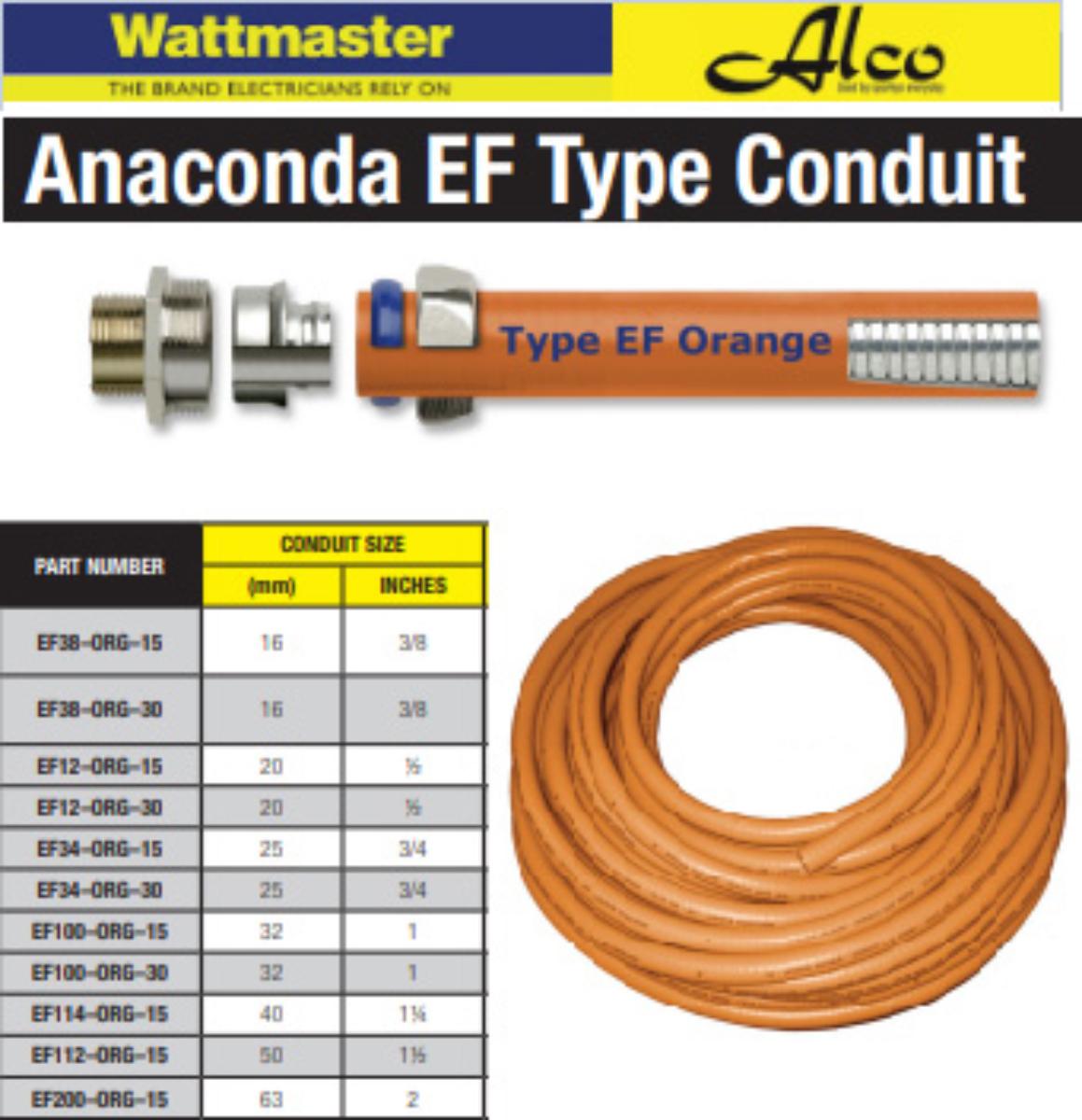 CONDUIT FLEX ANACONDA EF 32MM ORANGE 30M