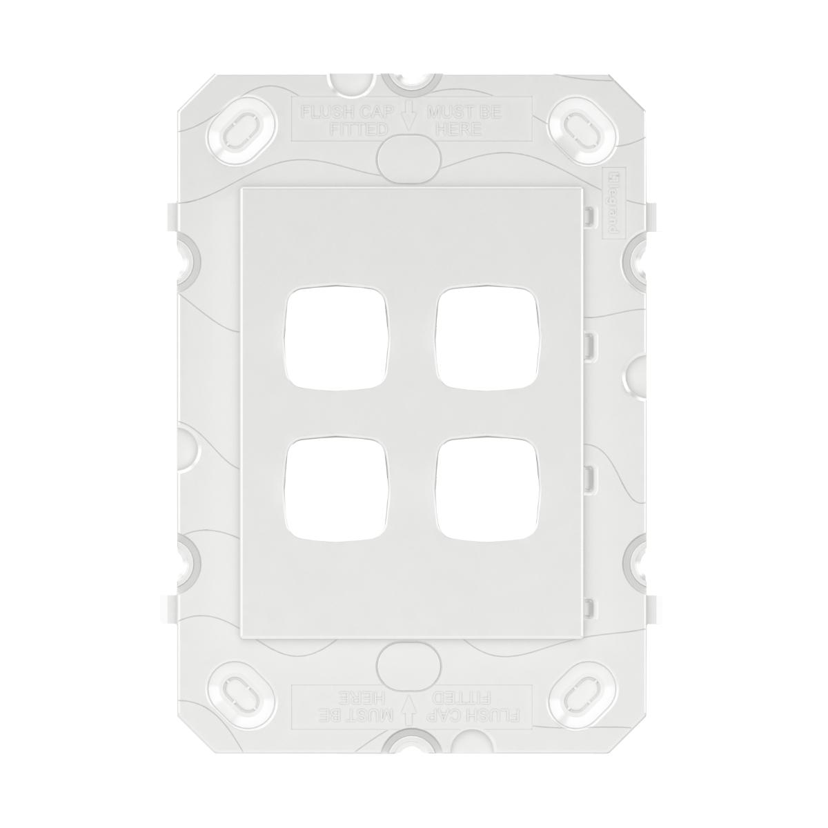 ARTEOR 4 GANG GRID ONLY C/WOUT MECH WHT