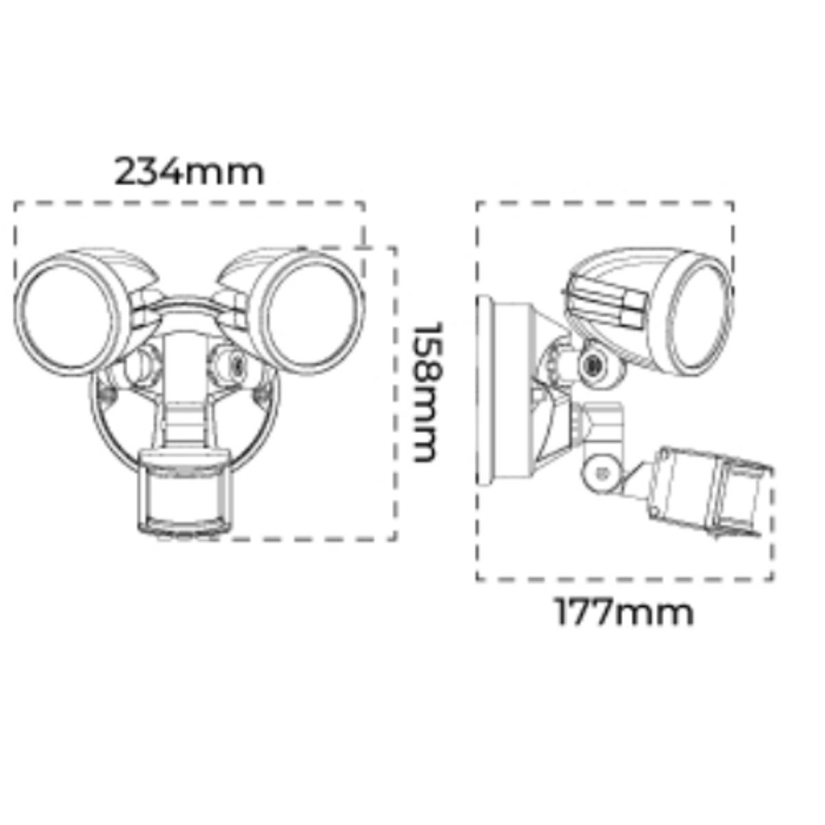 LED SENSOR LIGHT CONDOR TWIN 24W CCT WHT