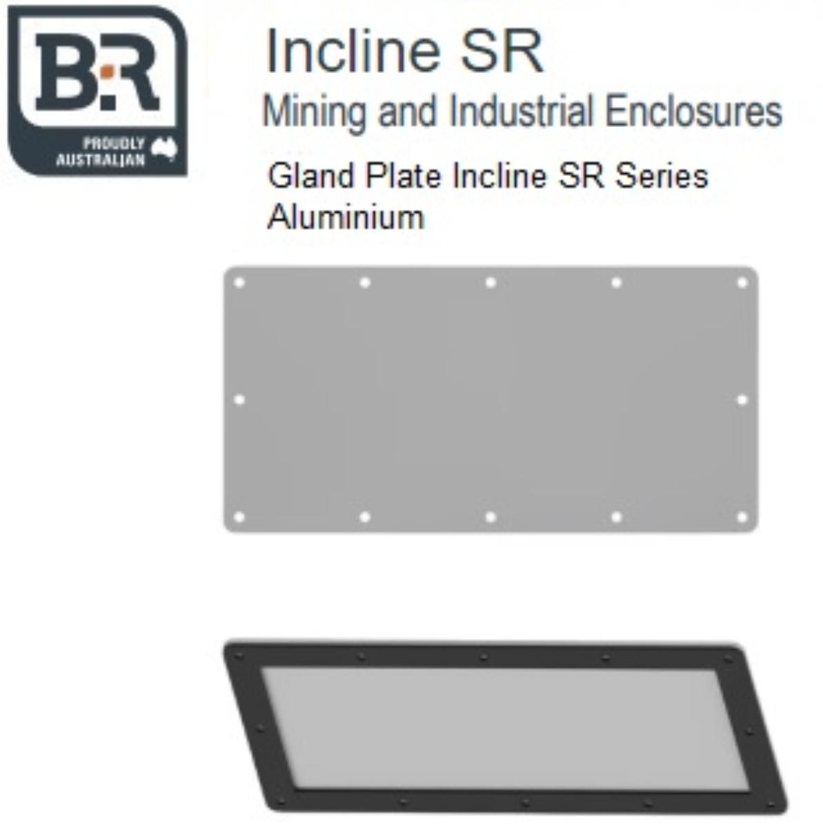 ALUM GLAND PLATE INCLINE SR 6MM 195X100