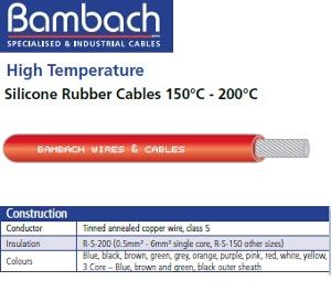 CABLE FLEX 1C SILICON 1MM 200DEG BLACK