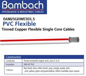 FLEXIBLE SINGLE CORE 1MM WH C/W RD TRACE