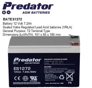 BATTERY 12V 7.2 A/H PREDATOR AGM BATTERY 12V 7.2 A/H PREDATOR AGM