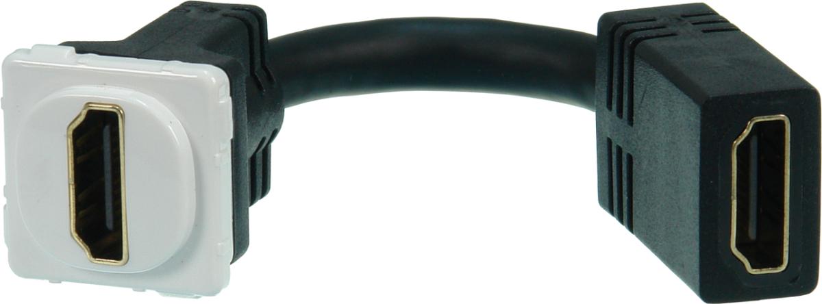 HDMI MECH FEMALE WITH TAIL BLACK