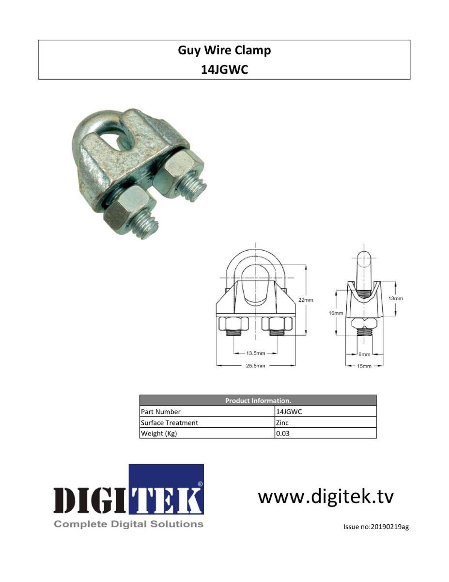 GUY WIRE CLAMP 6MM