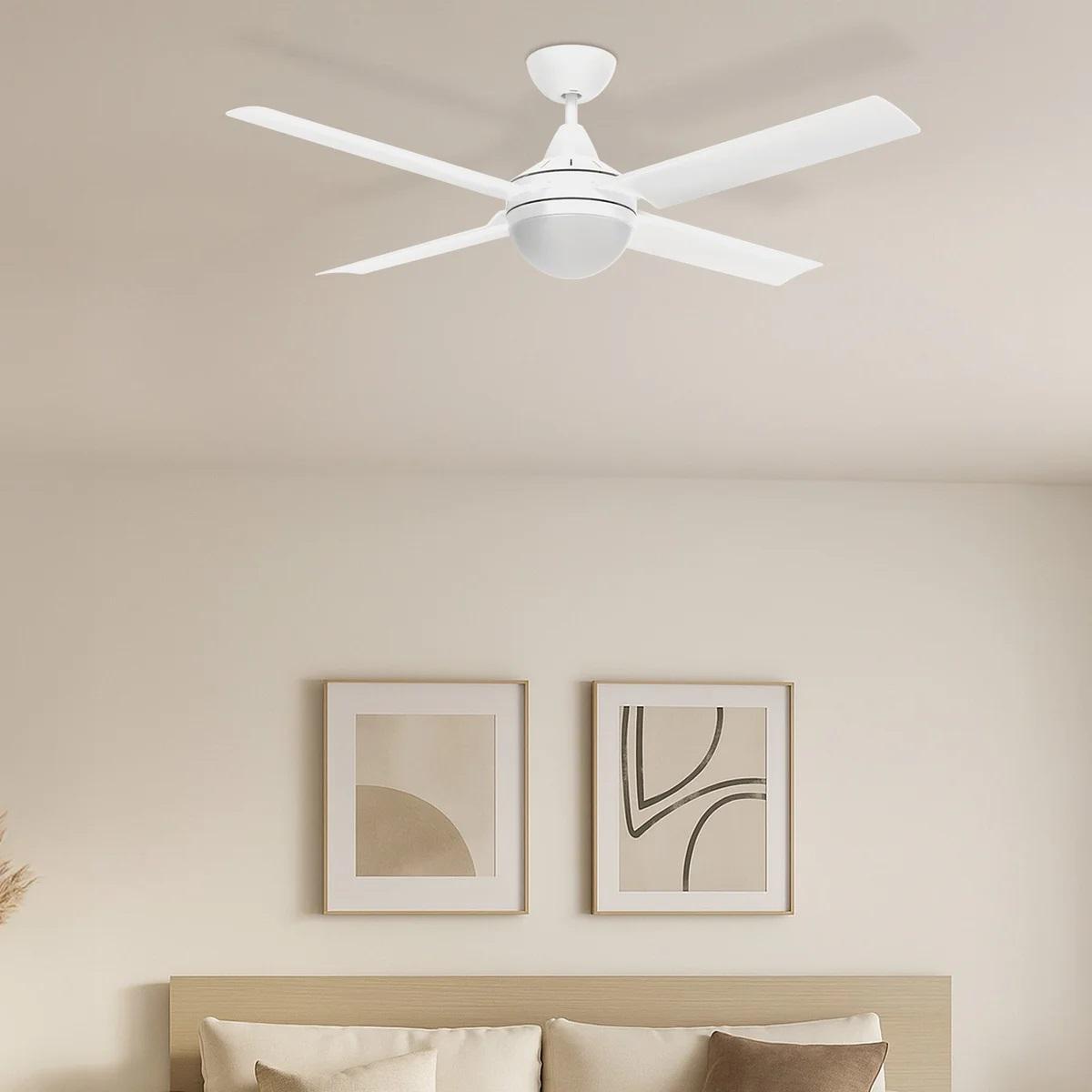 C/FAN CAIRNS 48IN 1220MM 4BL AC + LGT WH