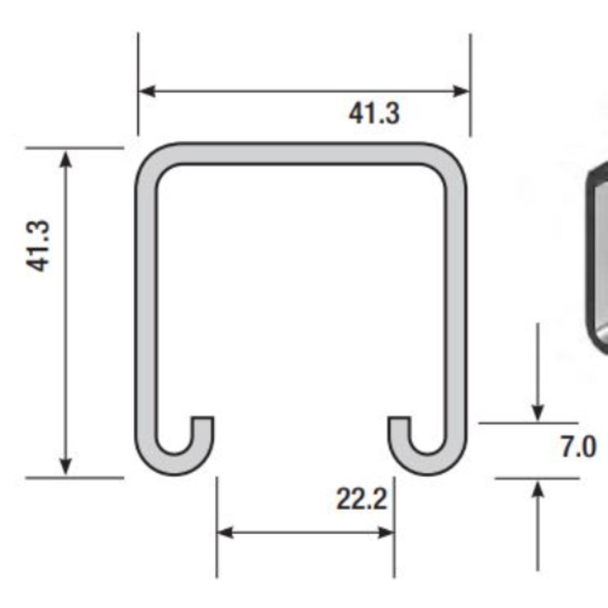 STRUT SLOTTED 41X41X2.5MM GAL 3M