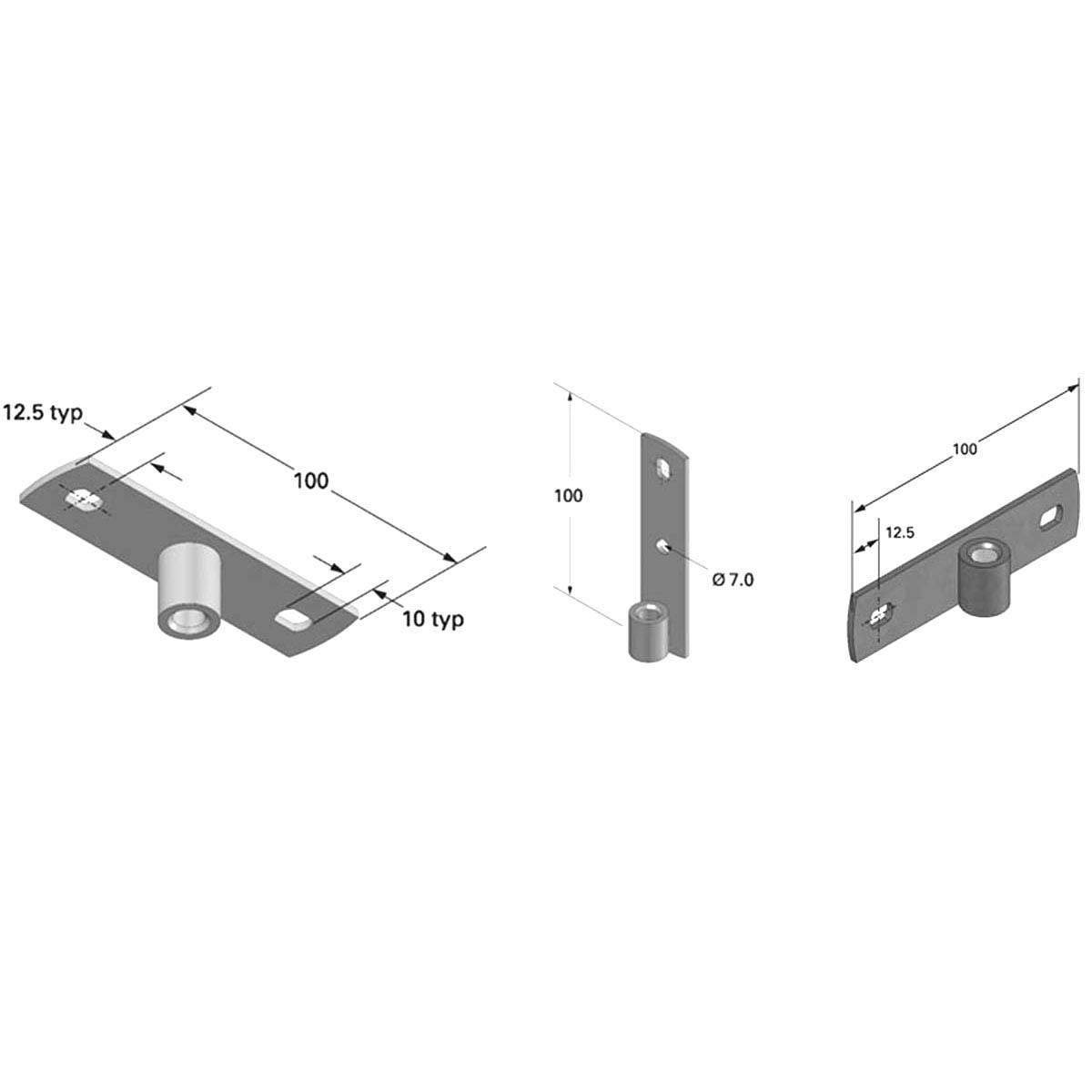 BRACKET 90D ANGLE FITTING 3 HOLE HDG