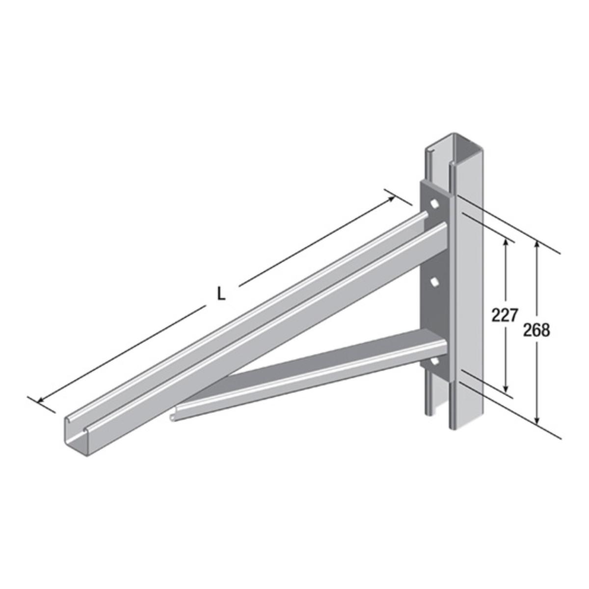 CANTELEVER BRACKET BRACED 320MM HDG