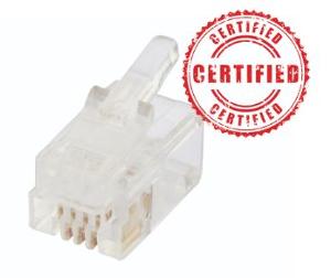 PLUG RJ12 6P4C ROUND SOLID 100PK