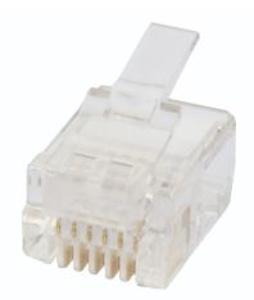 PLUG RJ12 6P6C FLAT STRANDED 100PK