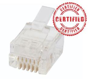 PLUG RJ12 6P6C ROUND SOLID 10PK