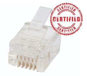 PLUG RJ12 6P6C ROUND STRANDED 100PK