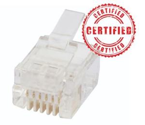 PLUG RJ12 6P6C ROUND STRANDED 10PK