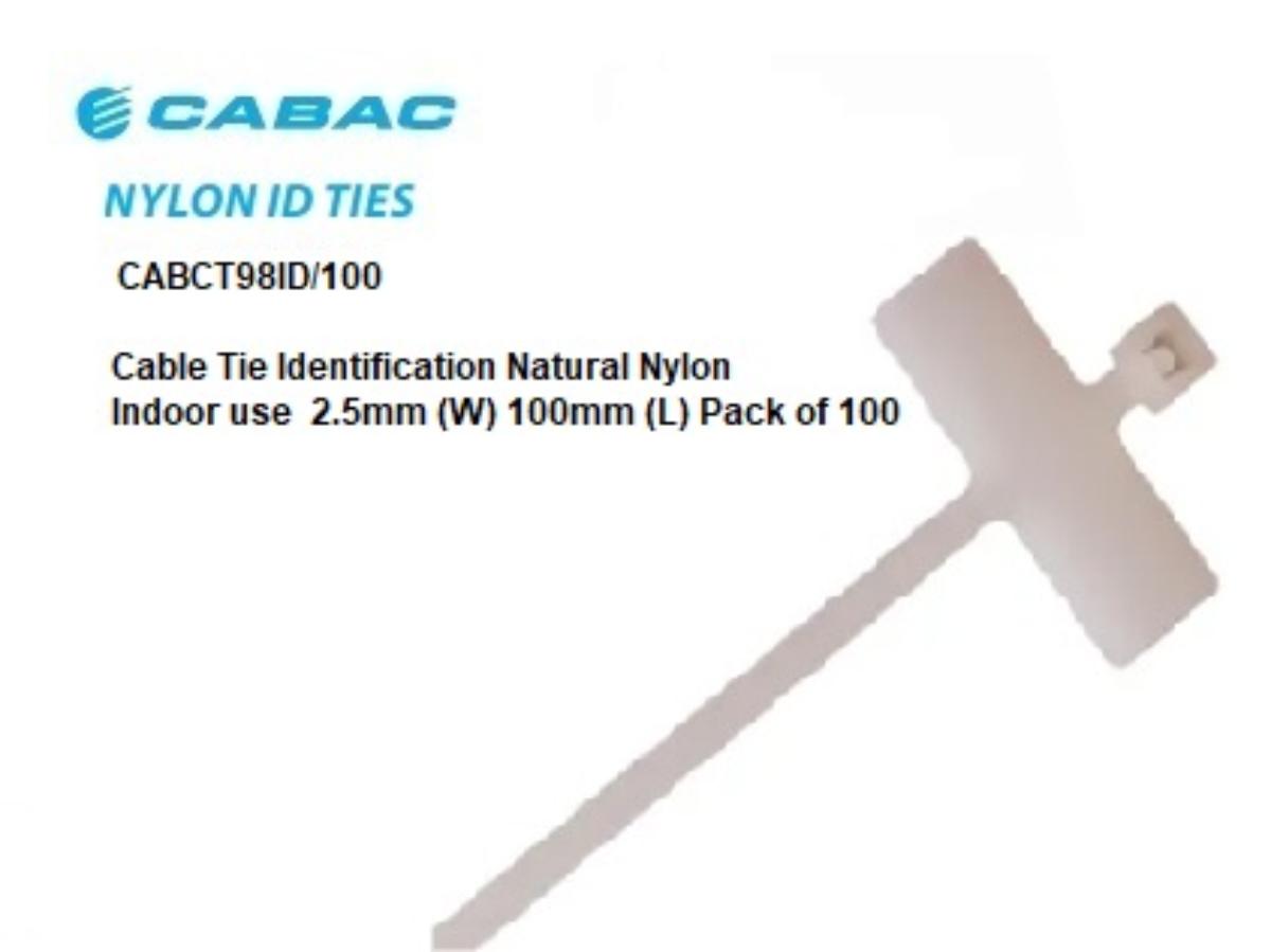 ID CABLE TIE 100X2.5MM NATURAL 100PK