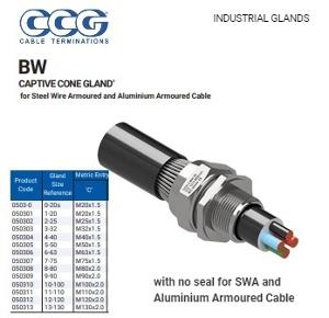 BW METAL CABLE GLAND W/P ARMOURED 20MM