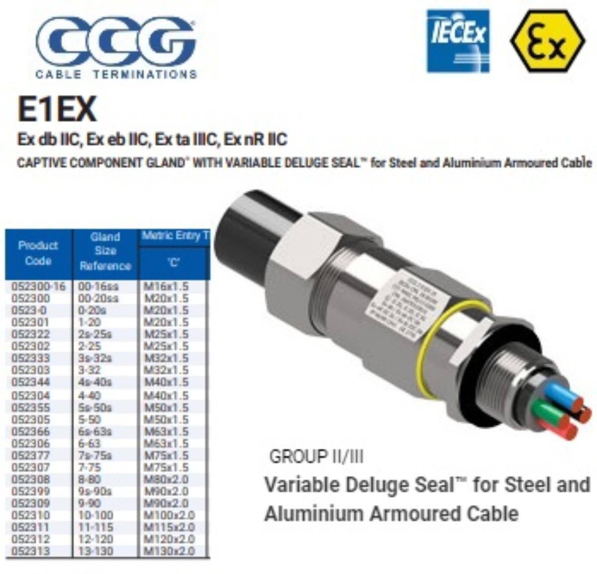 E1EX-2 METAL CABLE GLAND W/P ARM 25MM