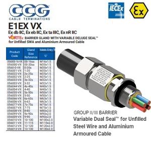 E1EX-VX-2 METAL BARRIER GLAND ARM 25MM
