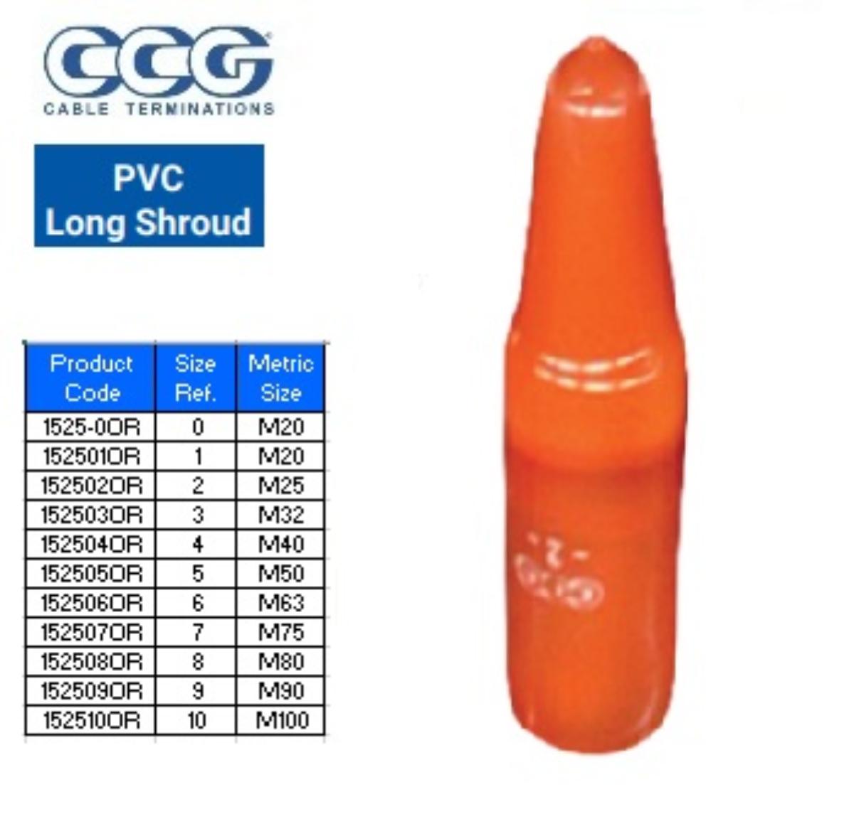 PVC LONG SHROUD SIZE 6 M63 ORANGE