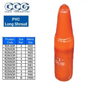 PVC LONG SHROUD SIZE 7 M75 ORANGE