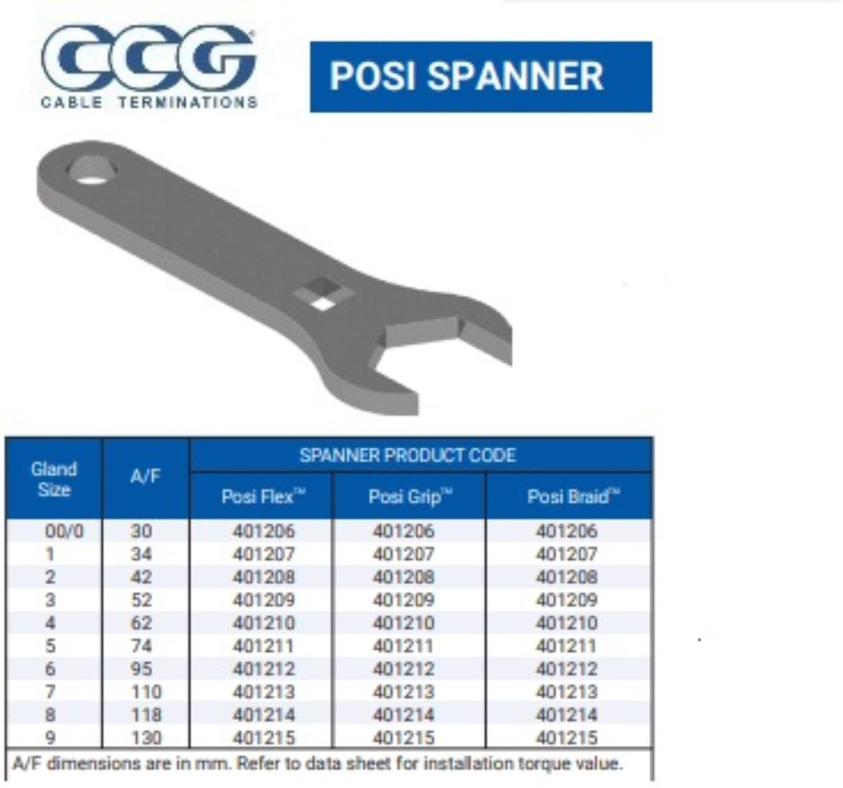 GLAND SPANNER A/F HEX 27MM TO SUIT A2 BW