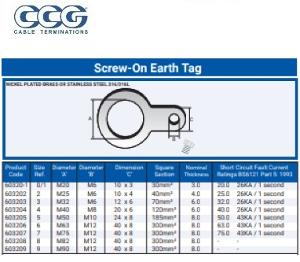 EARTH TAG 20MM SCREW ON