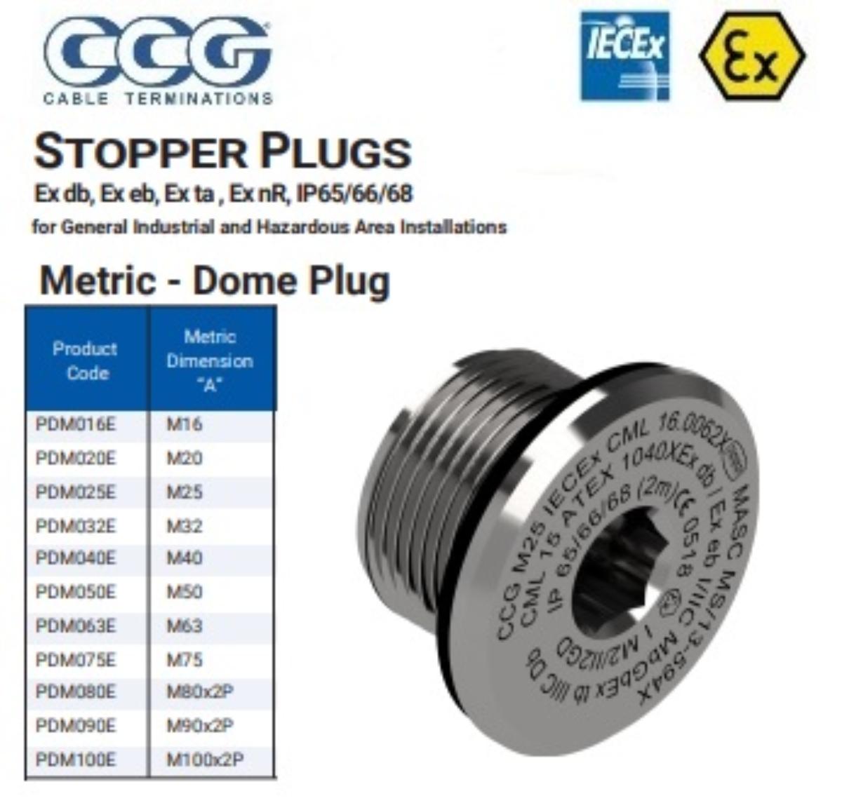 DOME HEAD PLUG EXD/EXE METRIC 32MM