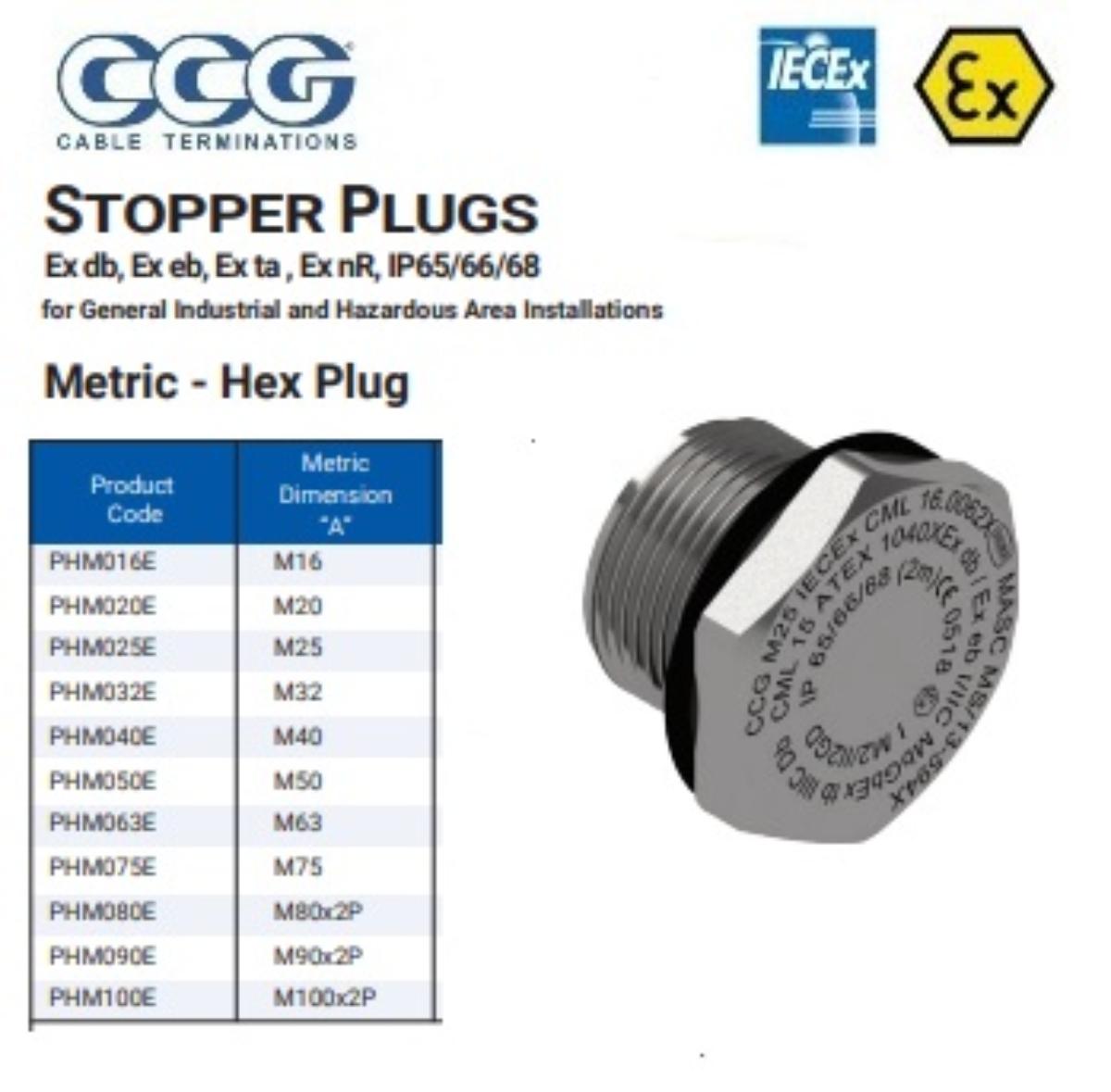 HEX STOPPER PLUG BRASS 20MM EX